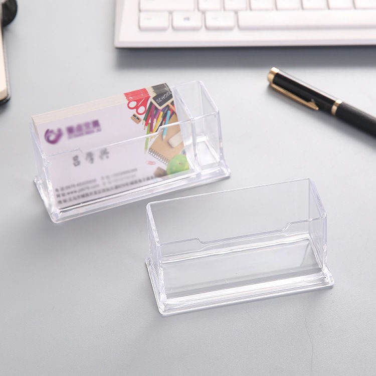 Transparent Business Card Box Business Card Display Rack Business Card Holder LOGO Printing Advertising Business Card Storage Box Desktop Decoration