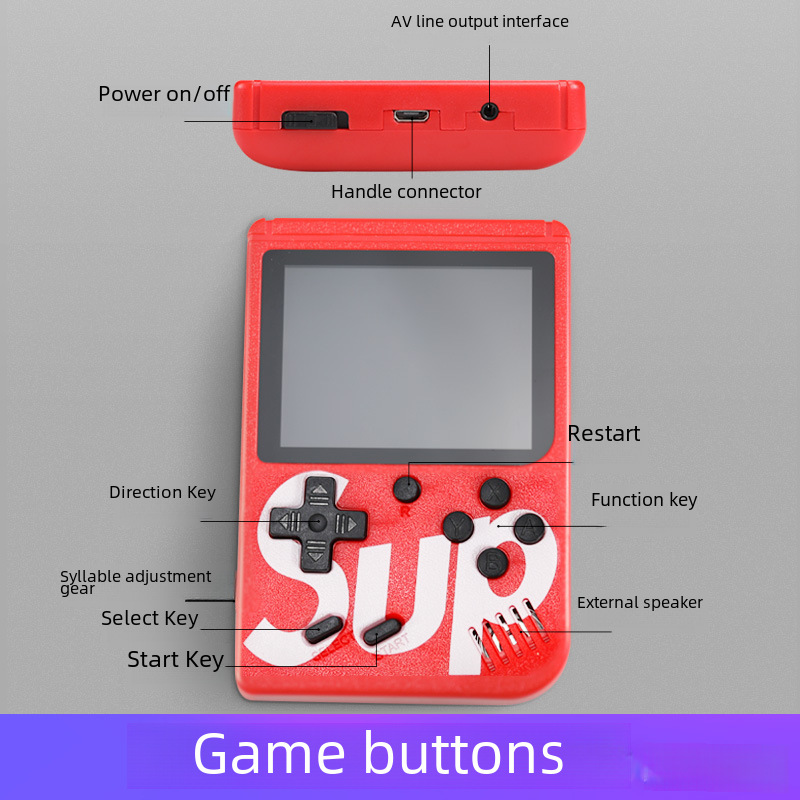 Popular cross-border hot sale Sup handheld game machine retro nostalgic mini eight-bit arcade double fight 400-in-one