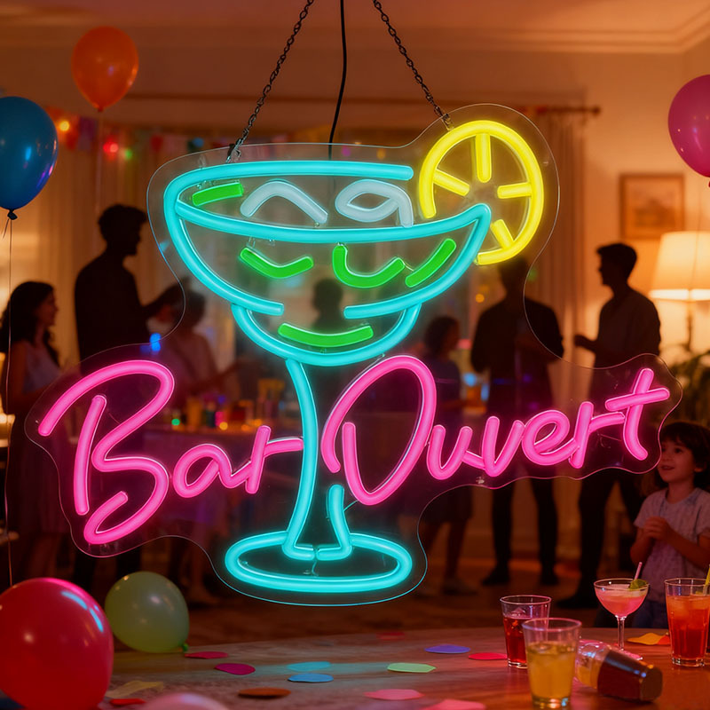Creative Cocktail Shaped Neon "Bar" Bar Party Home Atmosphere Decoration Led Neon Sign