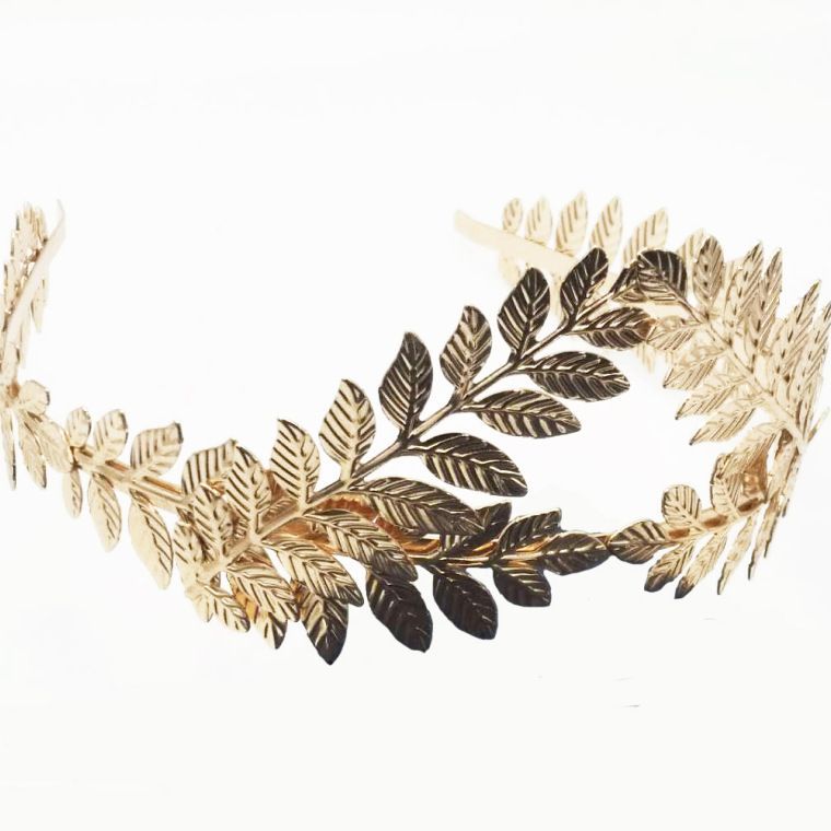 Baroque Golden Leaf Crown Headdress European and American Golden Leaf Headdress Hair Accessories Metal Mori Girl Personalized Hair Crown