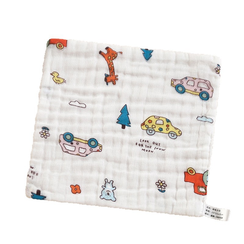 Pure Cotton Six-Layer Gauze Small Towel, Newborn High-Density Bubble Gauze Children's Towel, Kindergarten Face Towel, Saliva Towel, Square Towel