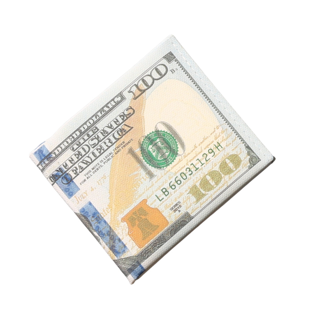 Wallet Canvas Cross-Border Banknotes Foreign Currency Us Dollars Euros Creative Short Lightweight Wallet Card Holder Ready for Customization