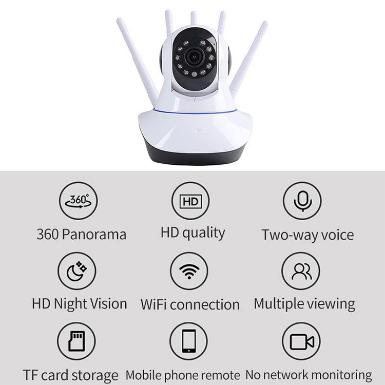 Wireless Wifi Camera Remote Monitoring Mobile Phone Indoor 360 Degree Rotating Monitor Home Security Monitoring