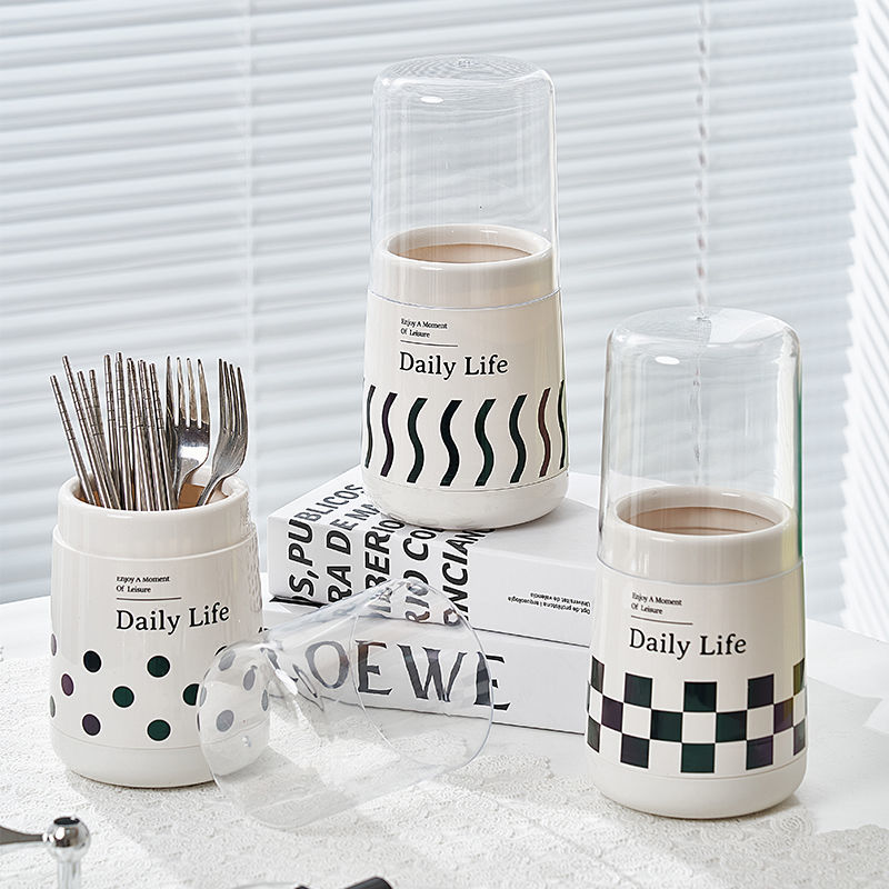 Chopstick Barrel Home Creative Ins Drain Chopstick Cage Kitchen Tableware Storage Rack with Lid Chopstick Basket Storage Chopstick Barrel