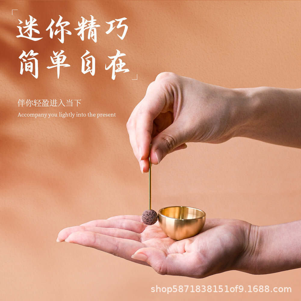 Mini Singing Bowl Handmade Cross-Border Wholesale Diffuser Ornaments Sound Therapy Meditation Decompression Essential Oil Aromatherapy Decompression Gift Giving