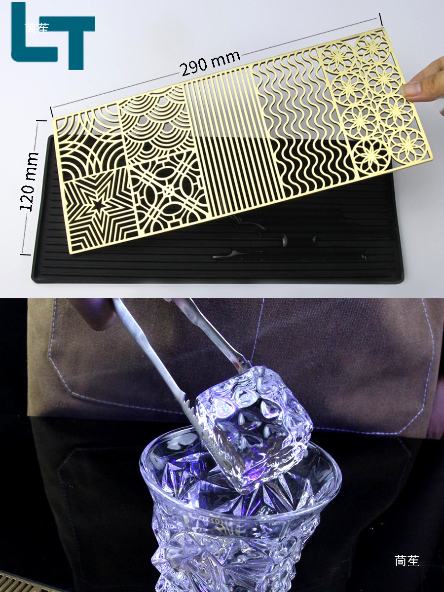 Bar Ice Cube Pattern Embossed Bar Ice Logo Texture Mold Hot Stamping Bartender Ice Making Template Board