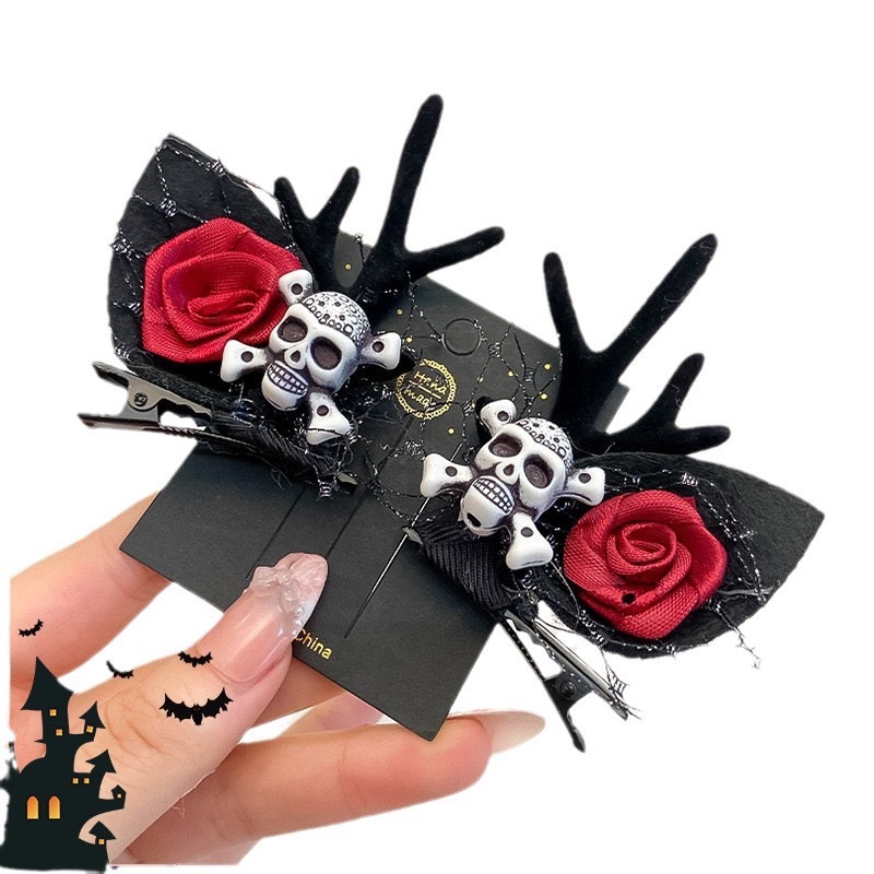 Halloween Hair Accessories Pumpkin Hairpin Female Stage Performance Props Bat Spider Skull Headdress Witch Hairpin Props