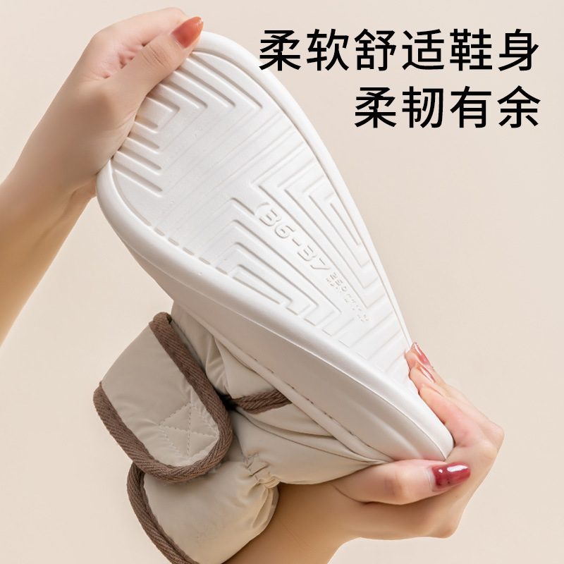 Cotton Slippers for Women Winter Outer Wear 2024 New Indoor Home Warm High-Top Bag Heel Fleece-Lined Cotton Shoes for Women Wholesale