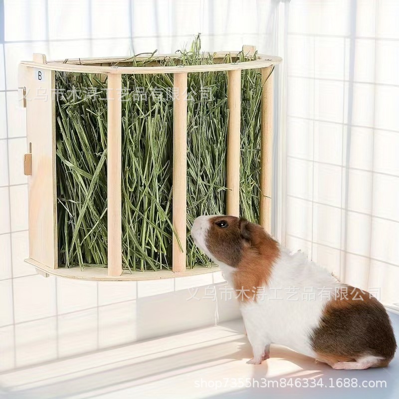 Деревянная кормушка для кроликов, подвесная кормушка для травоядных, кормушка для морских свинок
