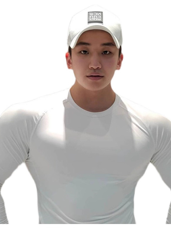 Fitness Long-Sleeved Muscular Men's Tight-Fitting Clothes Brother Shirt Quick-Drying High-Elastic Sports Top Compression Training Solid Color