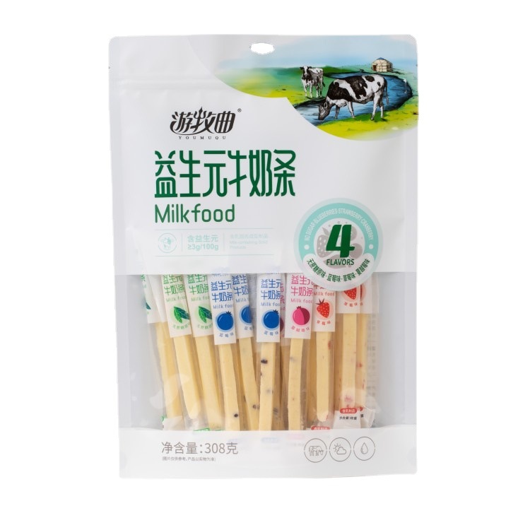 Nomadic Qu prebiotics milk strips sugar-free original flavor beef cheese sticks children's casual snacks 308g mixed pack