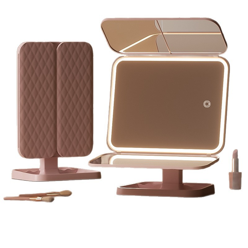 Mirror, Makeup Mirror, Led with Light, Desktop, Foldable, Home Use, Student Dormitory, Magnifying Dressing Mirror, Beauty Mirror