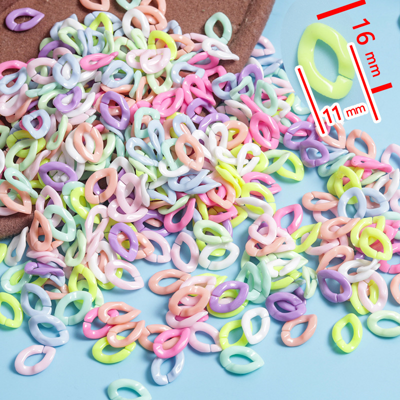 9*14mm Macaron plastic chain mask chain DIY mobile phone chain acrylic bag hanging candy color hand chain