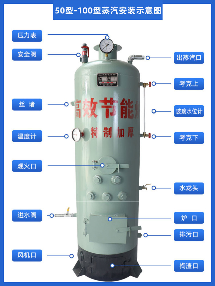 Wholesale Steam Boiler Coal-Fired Wood-Fired Household Heating Energy-Saving Wine Brewing Steamed Buns Boiled Soy Milk Sterilization Breeding Rural Area