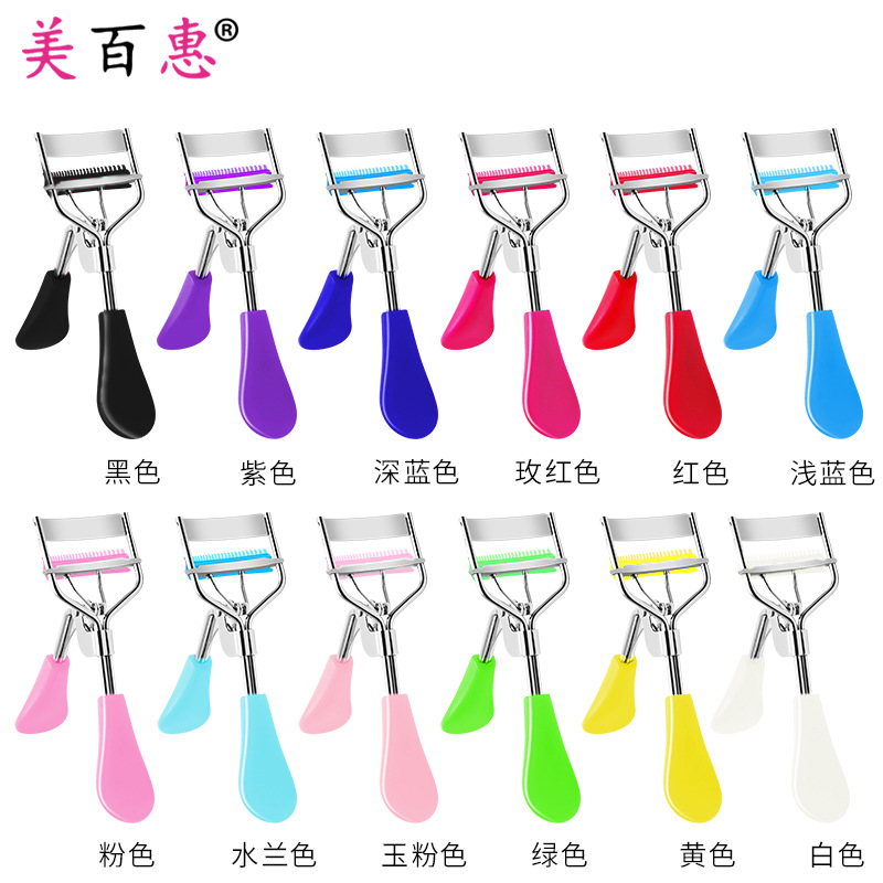 A4 Chrome Band Comb Eyelash Curler Macaron Color Comb Wide Edge False Eyelash Auxiliary Curler Beauty Makeup Tool