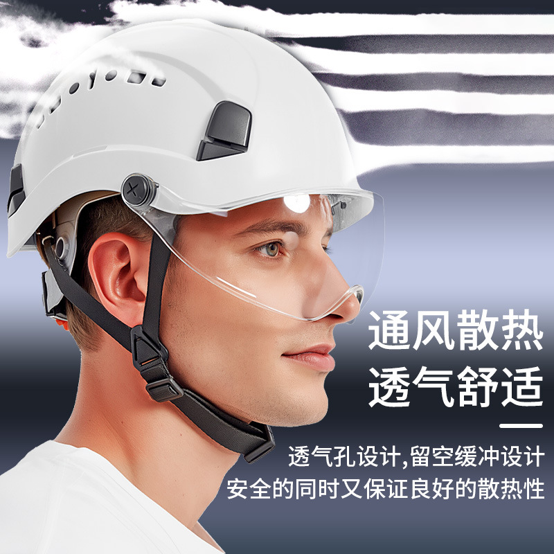 Safety Helmet for Construction Sites and Workshops with Goggles, National Standard Abs, for Male Leaders in the Construction Industry, with Logo Printing