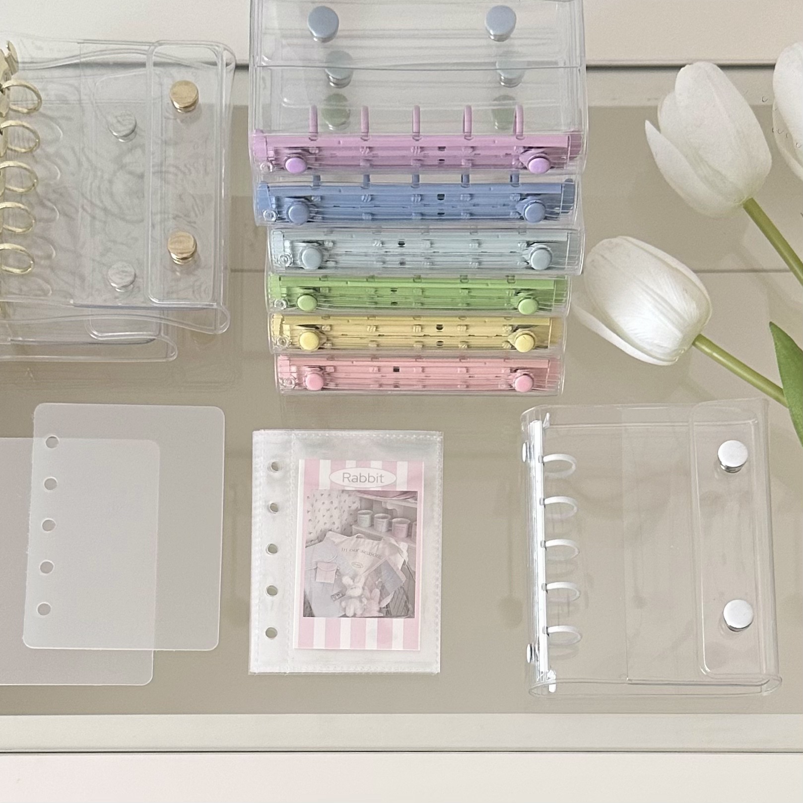 Прозрачный PVC мягкий чехол M5 с двойной кнопкой для хранения полароидов и записей