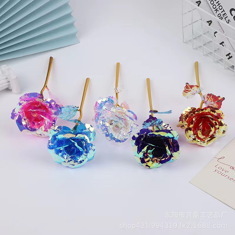 Цветная роза, светящаяся, искусственный цветок, симуляция, украшение, на День святого Валентина, День матери, оптовая продажа