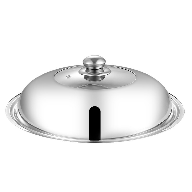 Factory wholesale stainless steel lid explosion-proof glass visual combination lid wok pan pan lid 28CM-42CM