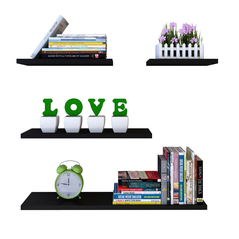 Wooden One-Line Partition Wall Shelf Set-Top Box Shelf Wardrobe Shelf Wall Storage Rack Wall-Mounted