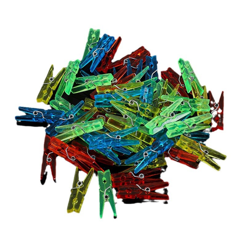Plastic Clip Acrylic Clip Colorful Mini Photo Clip Transparent White Binding Clip Wholesale Christmas Decoration Light String Clip