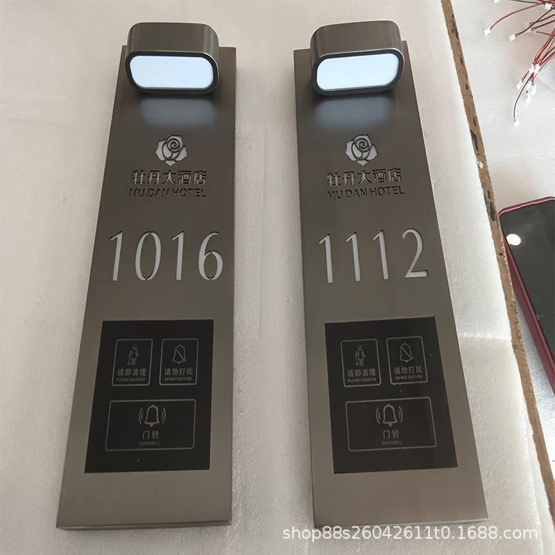 Hotel Luminous Digital Door Sign, Hotel Room Door Sign, Doorbell, B&B Guest Room, Stainless Steel Smart Door Sign Production