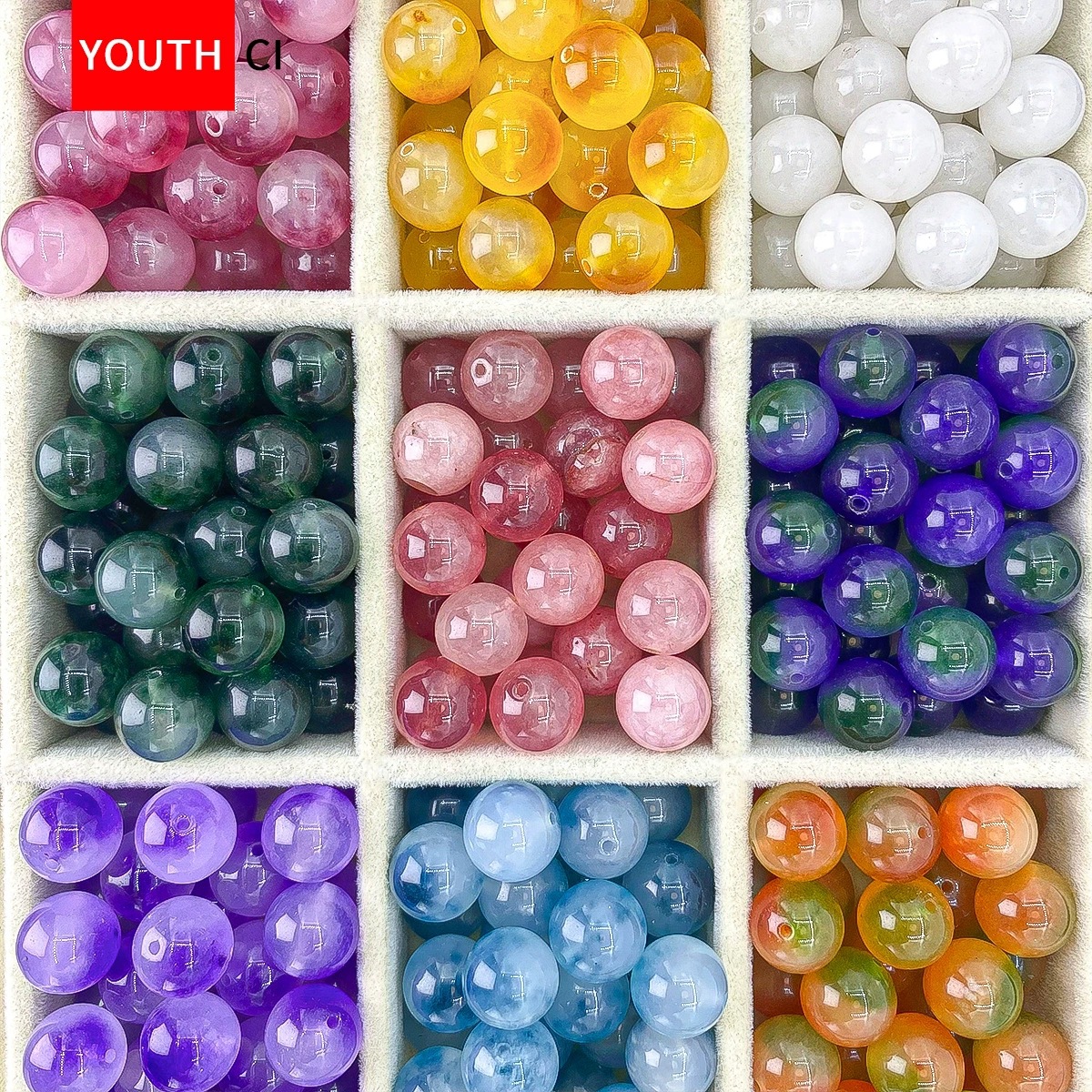 Браслет из бисера с розовыми кристаллическими агатами и натуральными кристаллическими бусинами