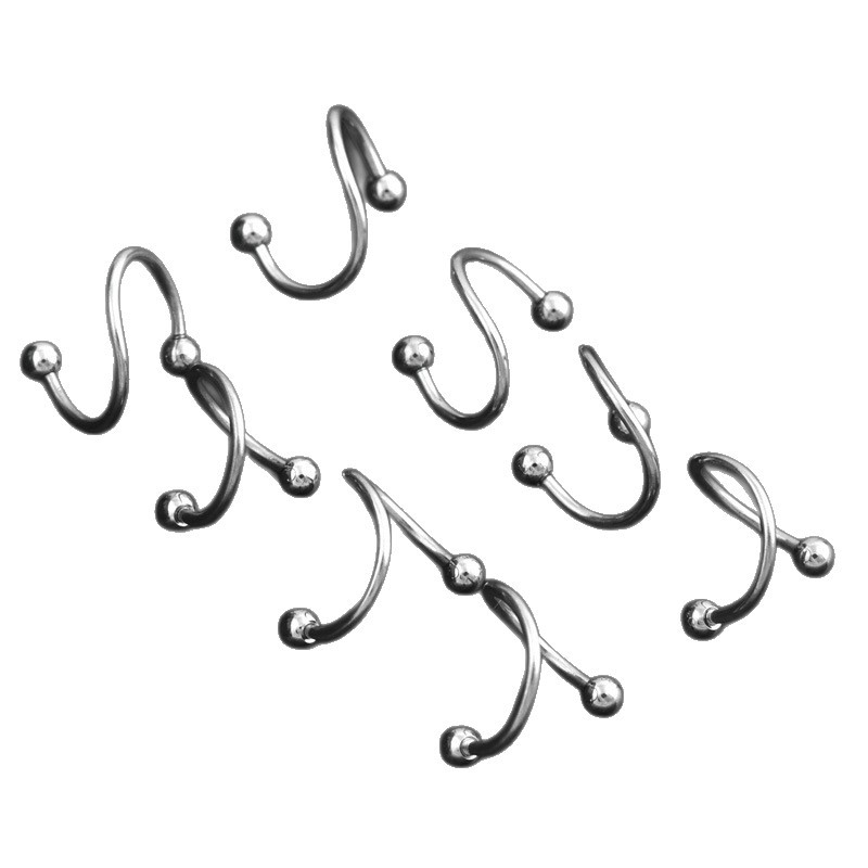 Cross-Border Piercing Mixed Tongue Nail Stainless Steel Screw Thread Piercing Curved Barbell Tip Cone Navel Nail Ball Lip Nail Jewelry Batch
