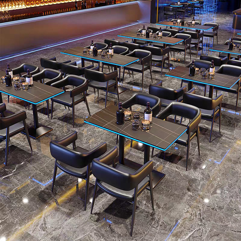 Комбинация стола и стульев для бара, магазин молочного чая, ресторан, диван, бар, винный бар, музыкальный бар, кафе, светящийся стол и стулья