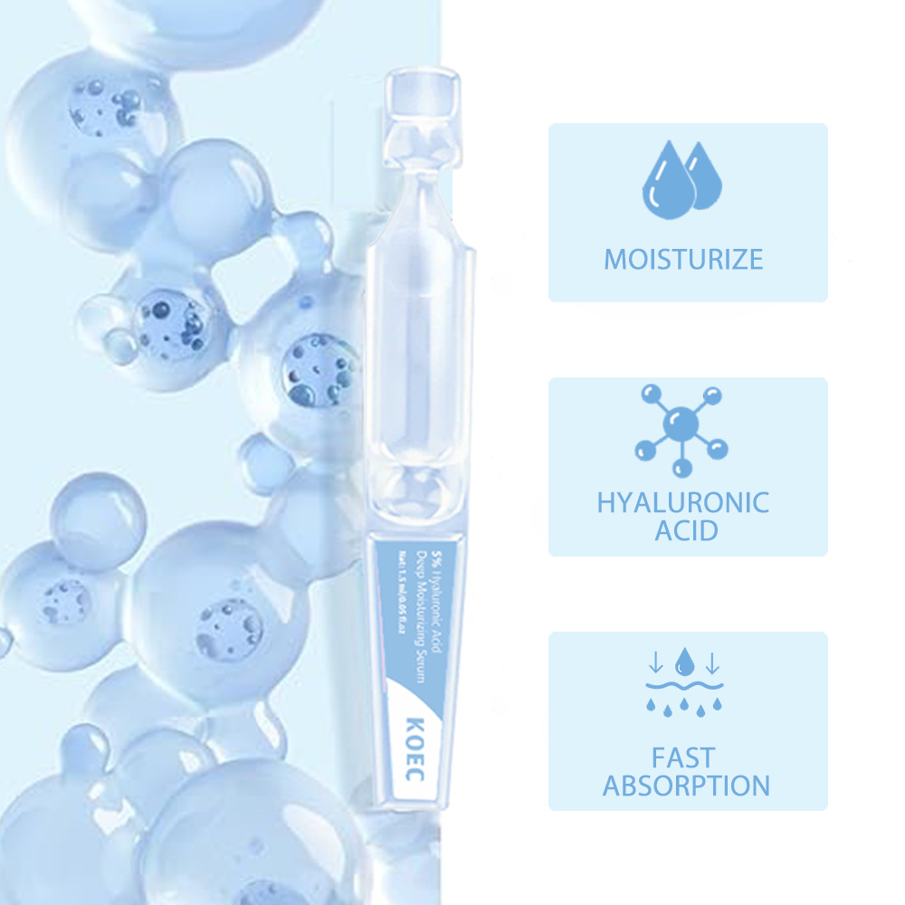 Koec Cross-Border Ha Facial Essence 30Pcs Hydrating, Moisturizing and Brightening Second-Disposable Essence Original Solution Spot Wholesale Fda