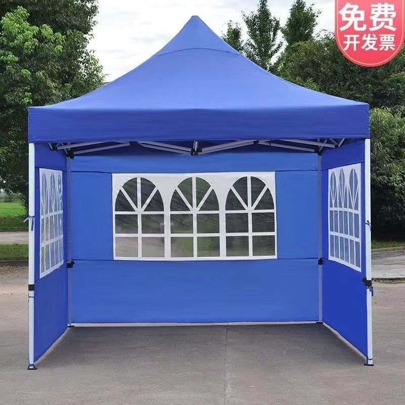 Outdoor Advertising Tent Large Parasol Stall Outdoor Folding Printed Four-Corner Awning Parking Shed