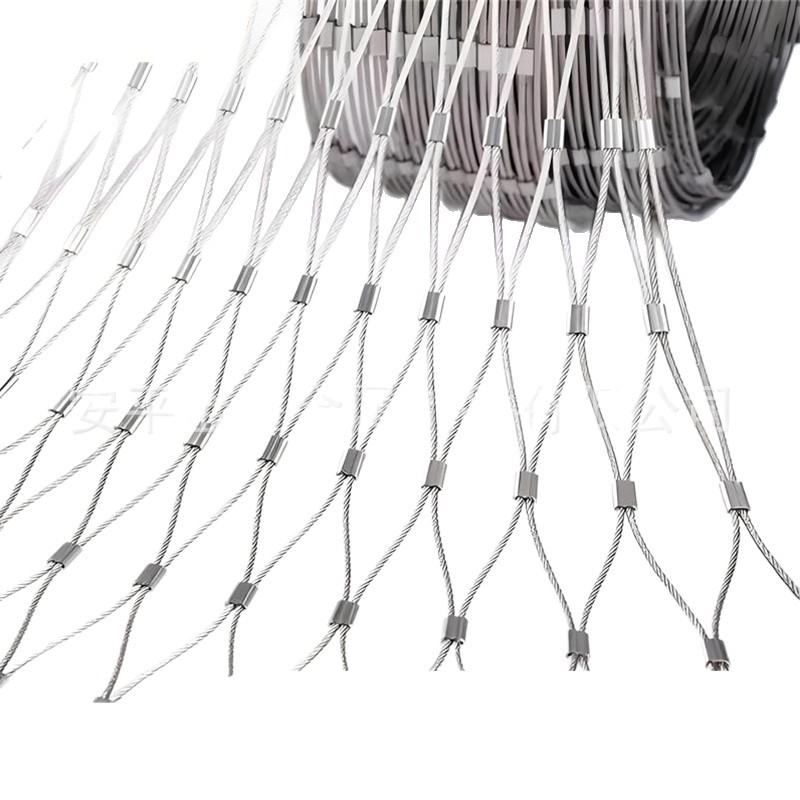 304 Stainless Steel Rope Mesh Guardrail Bridge Stair Handrail Protective Net Load-Bearing High-Altitude Anti-Fall Net Plant Climbing Net