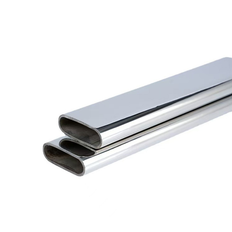 304 Stainless Steel Oval Tube Decorative Brushed Mirror Special-Shaped Tube Engineering 316 Stainless Steel Flat Oval Tube Manufacturer