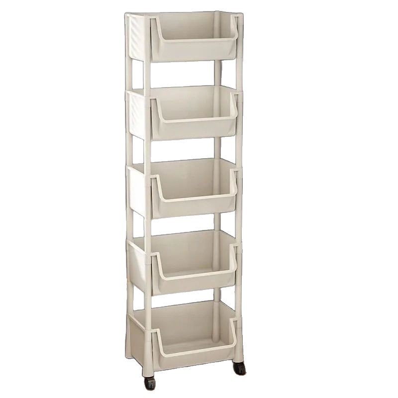 Movable Floor-Standing Simple Trolley Household Snacks Multi-Layer Living Room Mobile Kitchen Storage Rack with Wheels