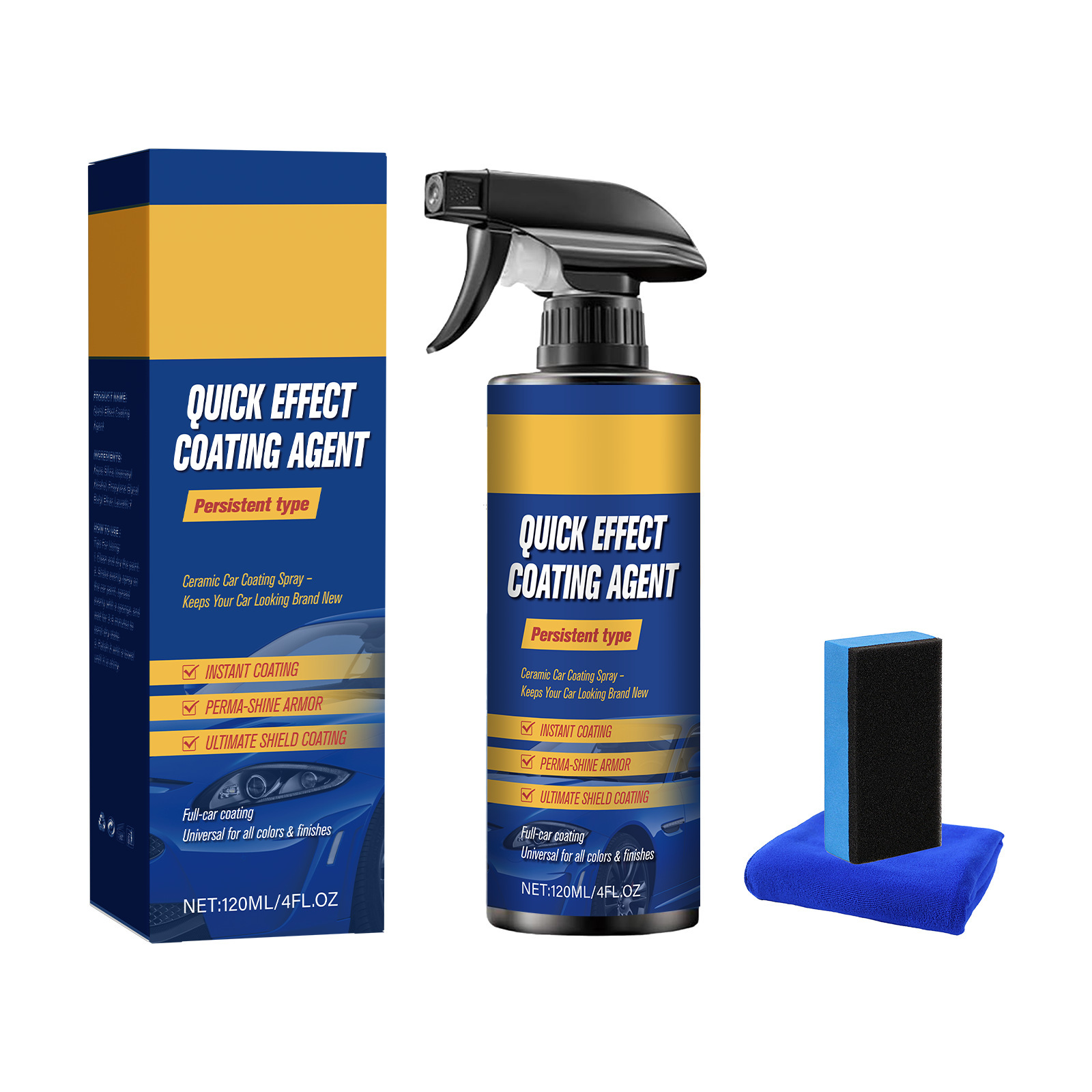 Cross-Border Car Coating Spray Paint Surface Renovation Repair Car Paint Brightening Spray Coating Sealing Glaze Liquid 120ml