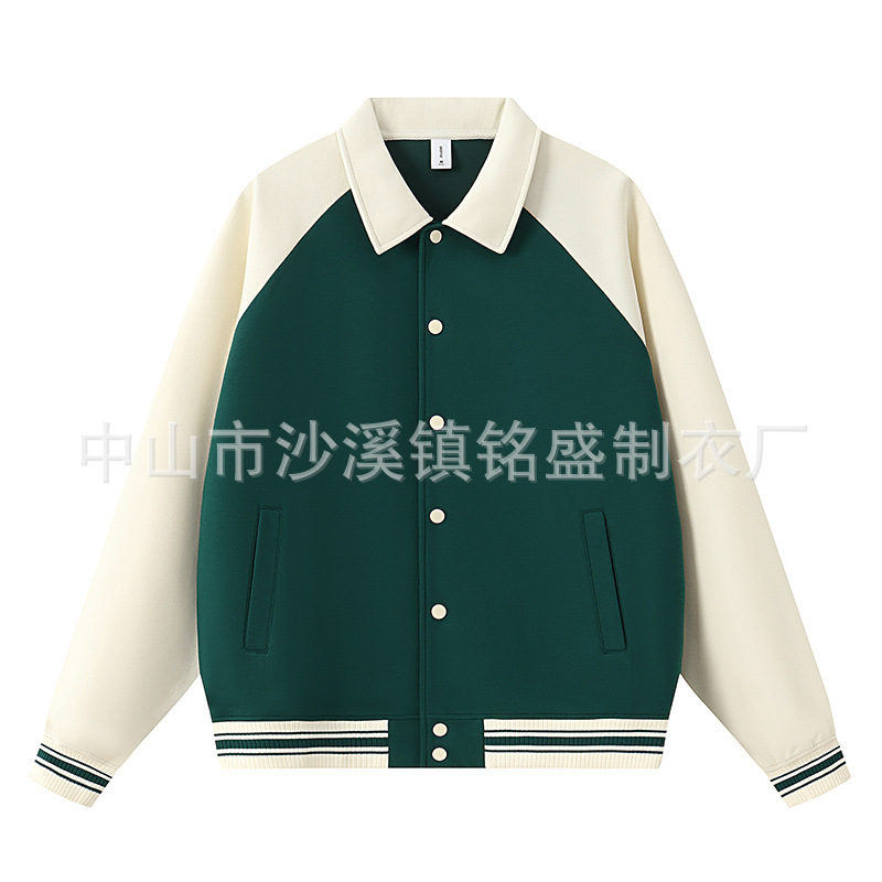 Heavyweight Color-Blocked Baseball Jacket with Custom Logo Printing for Men, New Autumn and Winter Style, College Casual Button-Down Cardigan Jacket