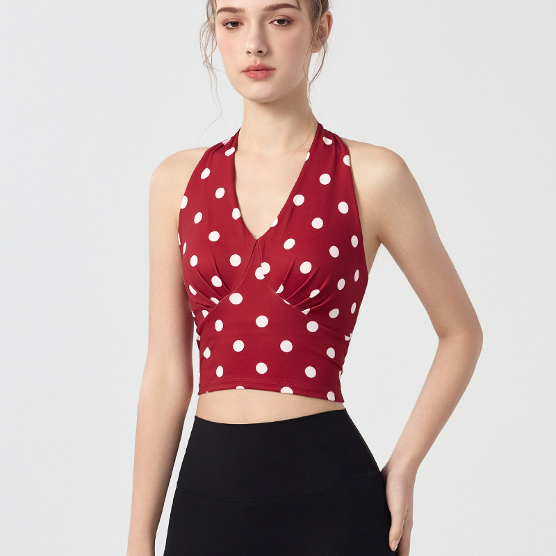 Sports Bra Shock-Proof Outer Wear Beautiful Back Sling Pilates Training Yoga Vest with Chest Pad Sexy Push-Up Bra