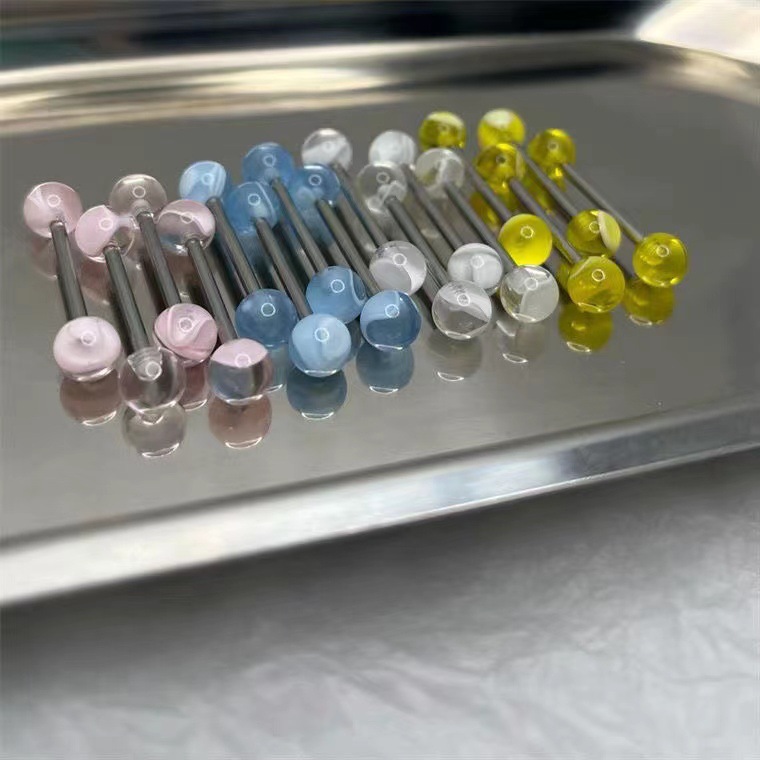 Cloud pattern acrylic tongue nail replacement ball 6mm accessories ball ear Bridge spare ball tongue nail DIY accessories ball puncture jewelry
