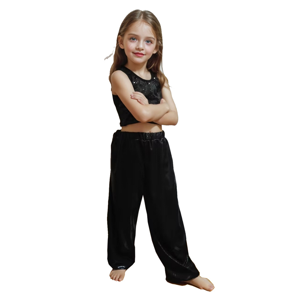 Hip-hop Square Dance Vertical Strip Dying Performance Clothing Children's Art Show Trousers Laser Adult Lantern Pants