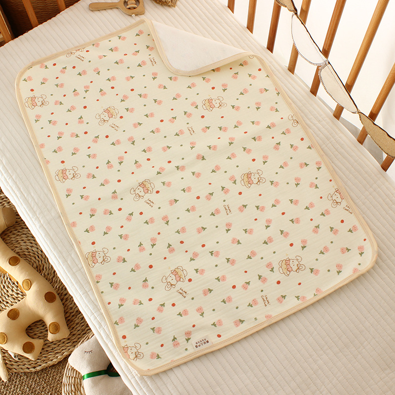 Cotton Candy Gauze Diaper Pad Baby Bamboo Fiber Waterproof Mattress Baby Children Washable Bed Sheet Baby