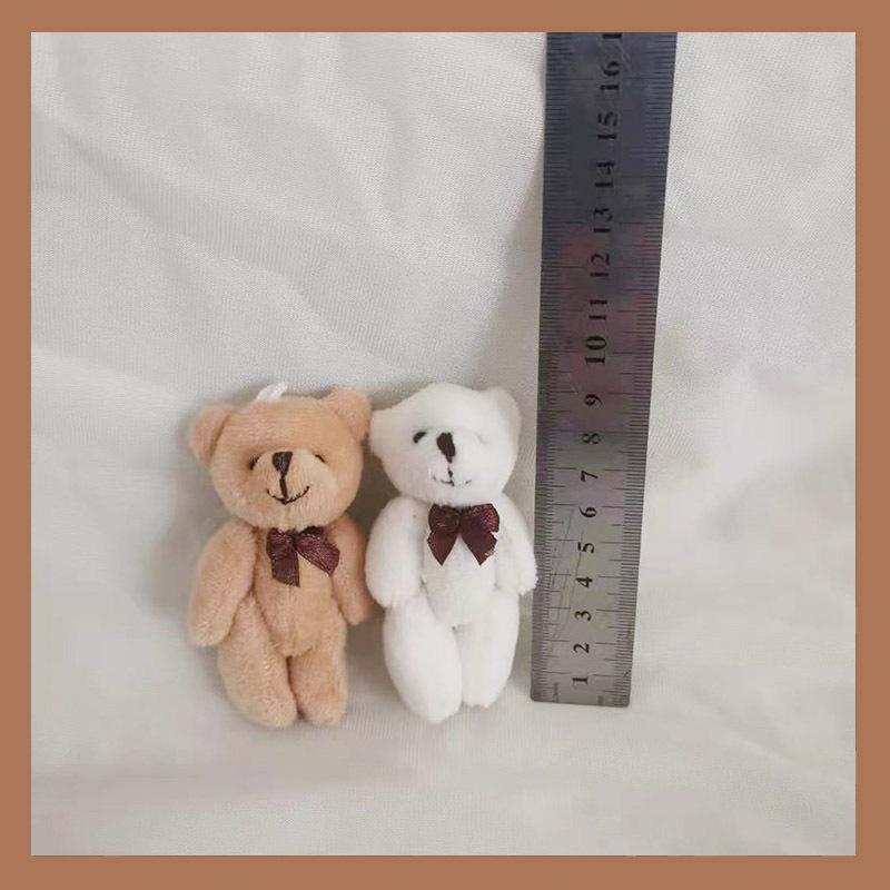 Plush toy factory direct supply 8cm joint bear small pendant gift pendant bag key pendant