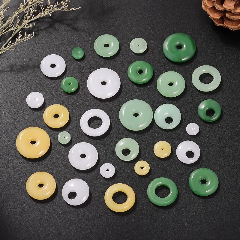 Новый китайский стиль Пинь Ань пряжка стеклянные аксессуары имитация нефритовая пряжка белый нефрит топаз принцесса пряжка ожерелье DIY кулон