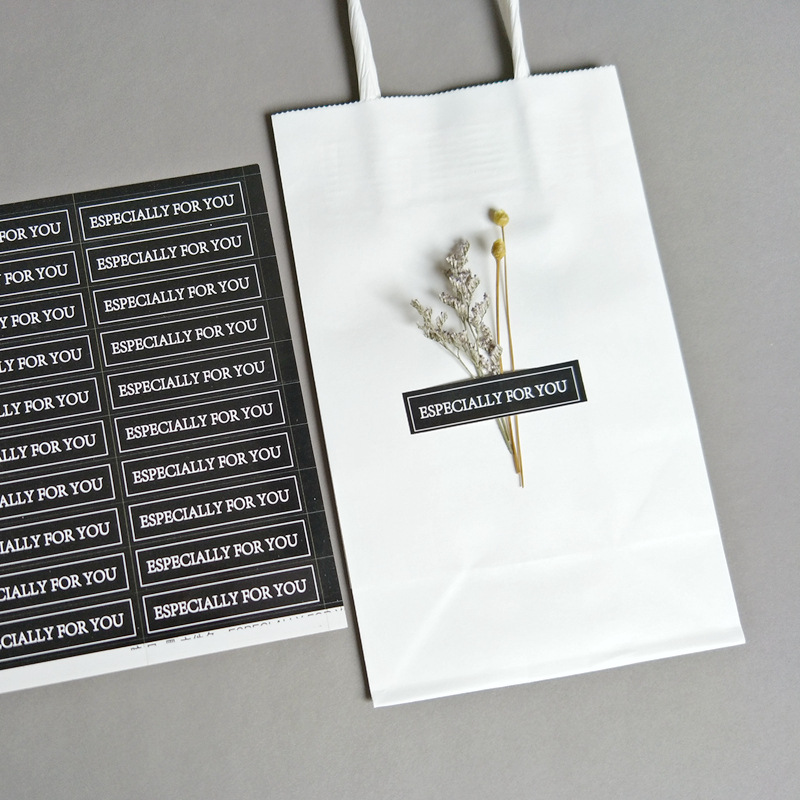 Длинные полоски наклеек с祝福, черно-белые серые наклейки для подарков, самоклеящиеся наклейки, наклейки для упаковки подарков