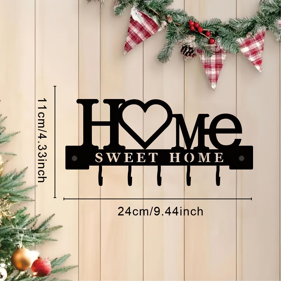 HOME Key Hanger Wall Storage Rack Metal Art Decoration Hook keysholder Coat Hood Entrance