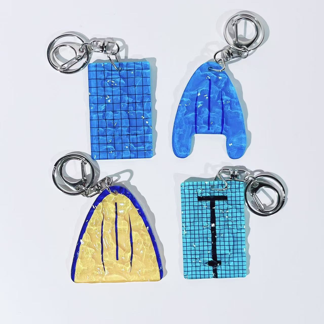 Water Ripple Pool Keychain Schoolbag Pendant Swimming Lovers Swimming Pool Small Gift Opening Promotional Gift