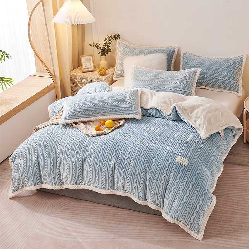 Nantong Home Textile Bedding 2025 New 3D Embossed Snowflake Velvet Double-Sided Blanket Thickened Milk Velvet Group Buying Wholesale