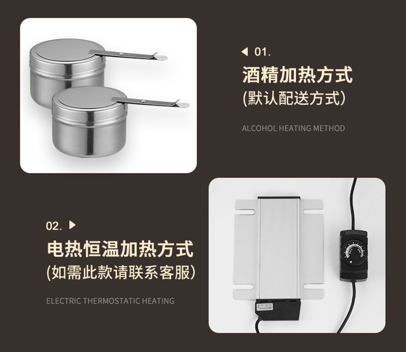 Thickened Stainless Steel Buffet Stove, Golden Buffet Stove, Hotel Food Heating and Insulation Stove, Commercial Thickened Insulation Stove