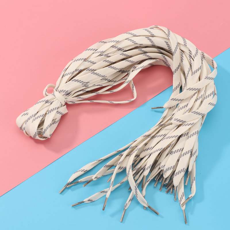 Shoelace 1cm color double hollow flower texture polyester shoelace fit sports casual high flat shoelace rope