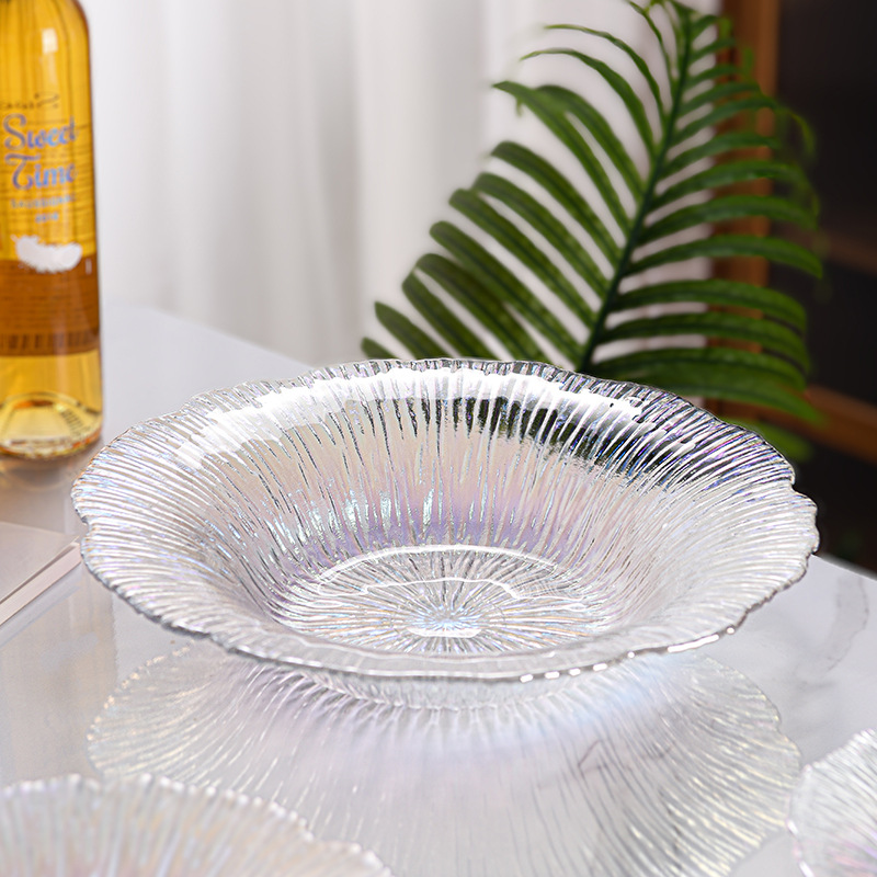 Optimum Lotus Fruit Plate Lotus Bowl Household Living Room Coffee Table Glass Plate Bowl Wholesale High Color Value Practical