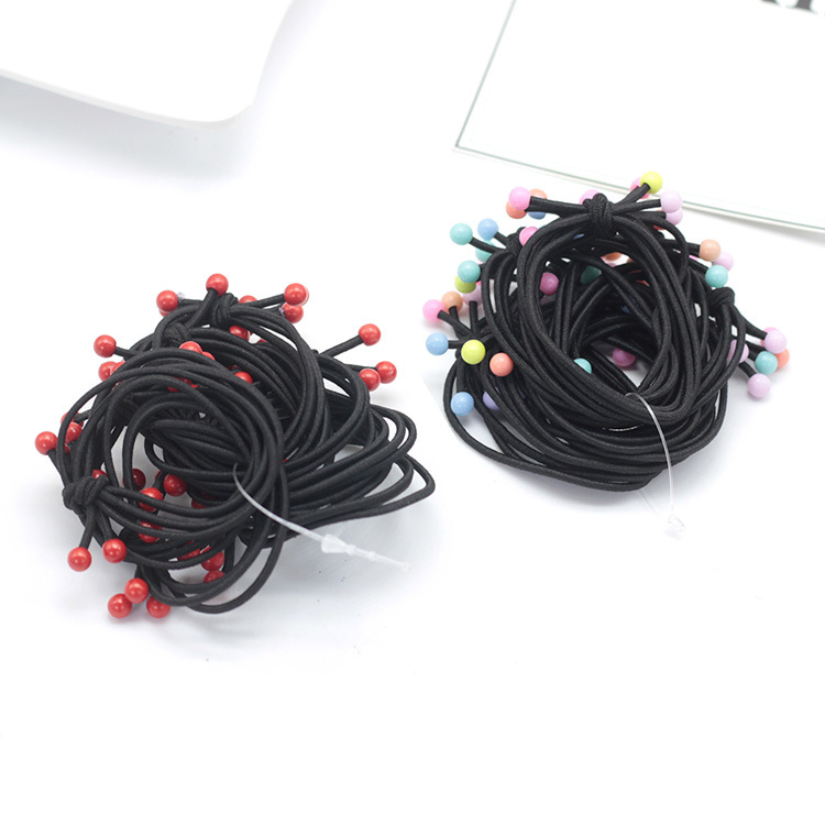 Little Red Bead Hair Rope Three-In-One High Elastic Red Bean Hair Rope Hair Rubber Band Bow Hair Tie Hair Accessories Wholesale